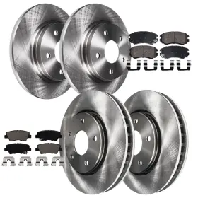 10ae1200659 Aeflox Front And Rear Disc Rotors Ceramic Brake Pads Kit For Kia Soul 2010-2011