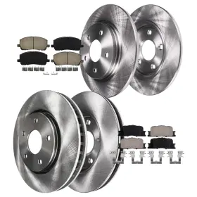 10ae1200814 Aeflox 2wd Front Rear Brake Rotors Ceramic Pads Toyota Highlander 2001-2003