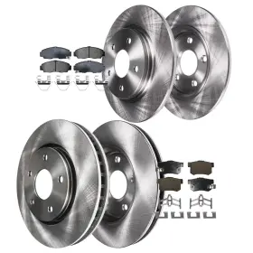 10ae2200124 Aeflox Front And Rear Rotors Ceramic Brake Pads Kit For Acura Tl Base 2004-2008 3.2l