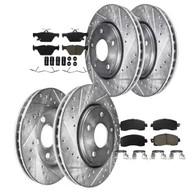 10ae54698 Aeflox Front And Rear Drilled Disc Rotors Brake Pads For Subaru Forester 2019-2021