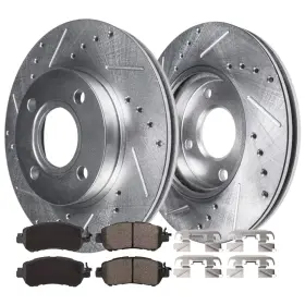 4ae541021 Aeflox 258mm Front Drilled Disc Brake Rotors Pads For Nissan Kicks 2018-2020