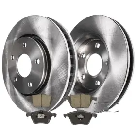 6ae1200233 Aeflox 12.44 Inch 316mm Front Rotors Ceramic Brake Pads For 2003-2014 Volvo Xc90