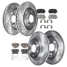 8ae2300030 Aeflox Front And Rear Drilled Rotors Brake Pads Kit For Vibe Corolla Matrix 2003-2007