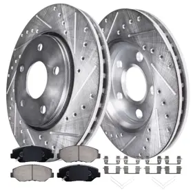 Ae-31257 Aeflox 282mm Front Drilled Rotors Ceramic Brake Pads For Honda Accord Civic Element Ilx
