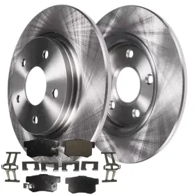 Ae-31316 Aeflox Rear Disc Rotors Ceramic Brake Pads For 2004 - 2008 Acura Tl Honda Element