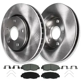 Ae-4ae1700152 Aeflox Front Disc Rotors And Ceramic Brake Pads For 2012 Honda Civic Dx Lx Ex Hf