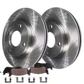 Ae-4ae2700374 Aeflox Front Disc Rotors Ceramic Brake Pads For 2007 - 2012 Nissan Sentra Versa Cube