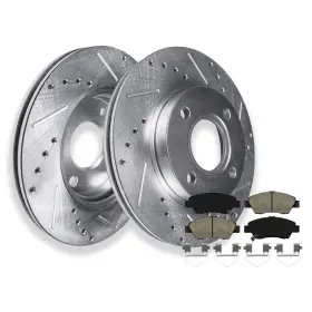 Ae-4ae50386 Aeflox 262mm Front Drilled Slotted Rotors Ceramic Brake Pads For 2009-2014 Honda Fit