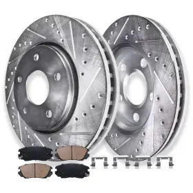 Ae-55174 Aeflox 12.64 Inch Front Disc Rotors Brake Pads For Chevy Equinox Malibu Impala Terrain