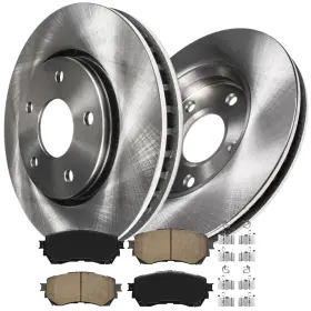 Ae-6ae1200915 Aeflox Front Disc Rotors Ceramic Brake Pads For 2014-2018 Mazda 6