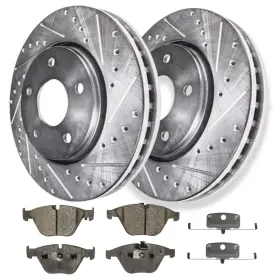Ae-6ae1300036 Aeflox 312mm Front Drilled Brake Rotors Ceramic Pads For 2010 - 2013 Bmw 328i Xdrive