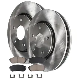 Ae-6ae1500216v1 Aeflox Front Disc Brake Rotors Ceramic Pads Kit For Infiniti G35 Awd