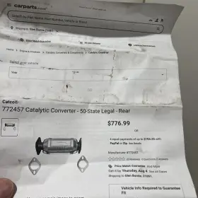 50-state Ap Exhaust 772457 Catco Catalytic Converter Legal Rear