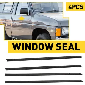 Ccmft-navara-86-97 Auxito 4x Front Door Belt Weatherstrip Rubber Seal For 86-97 Nissan Navara Hardbody A
