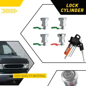 Sx-econoline-97-20 Auxito 4 X Door Lock Cylinder With Clips For Ford Econoline Van E150 E250 E350 Same Key