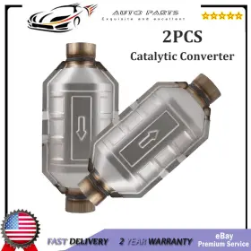 83166 Bestauto-parts 2pcs 2.5 Inch Universal Catalytic Converter Fit For Chevy Silverado 1500 Gmc