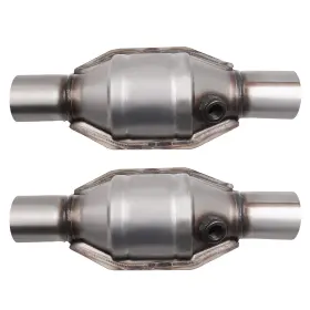 Nme35c Bfo 2pcs 2.25 Inch Inlet/outlet Universal High-flow Weld-on Catalytic Converter 53005