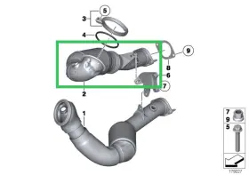 18307581564 Bmw 10-12 N54 740i 740li F01 F02 Engine Exhaust Catalytic Converter Oem 118k