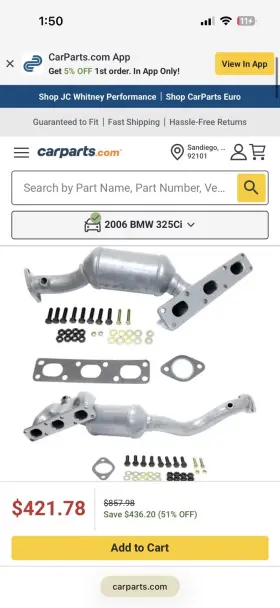 18256-bx Davico Mfg Evan Fischer Catalytic Converter For 2006 Bmw 325ci