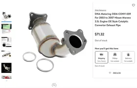 Dna Motoring 842765198246 Catalytic Converter Exhaust Pipe 03-07 Nissan Murano 3.5l