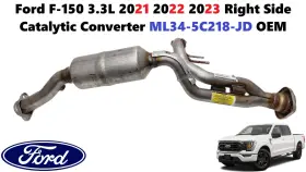 Ml34-5c218-jd Ford F150 3.3l 2021 2022 2023 Right Side Catalytic Converter