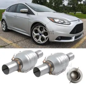 Goodfitement 608631678799 2pcs 2 Inch Catalytic Converter Stainless Epa High Flow Heat Shield For Ford Focus