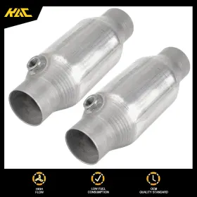 Zc2cac08000u1 Kac 2pcs 2.5 Inch Round Catalytic Converter Universal High Flow 410250 Stainless Steel