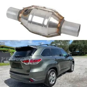 53463 Keepdsgn 2 Inch Inlet/outlet Shield Catalytic Converter Stainless Steel For Toyota Highlander