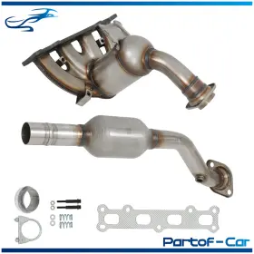 Kte5410134 Kinte Tech Both Front And Rear Catalytic Converters For Jeep Compass 2007-2017 2.4l L4 Awd