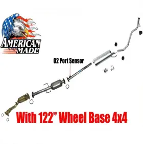 184855 Medallion Auto Parts Exhaust System For Toyota Tacoma 2.7l 01-04 4x4 122 Inch Wheel Base