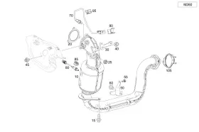 247-490-72-00 Mercedes-benz Genuine Exhaust Gas Line Front