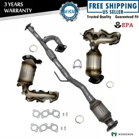 Pe55380xlx0809 Mkm Auto All 3 For 2002-2003 Lexus Es300 3.0l Catalytic Converter With Flex Y Pipe
