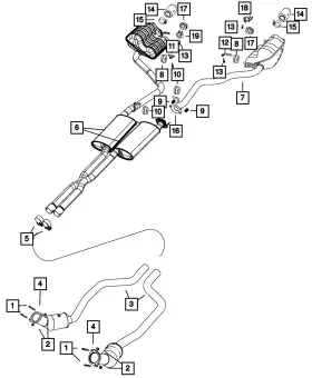 5039055af Mopar Genuine Front Pipe And Converter Left Export