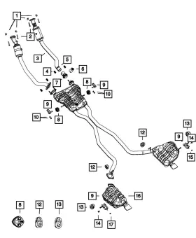 68139713ab Mopar Genuine Exhaust Pipe And Converter Left Side