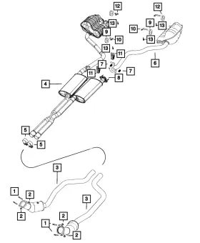 68431979ab Mopar Genuine Front Pipe And Converter Left