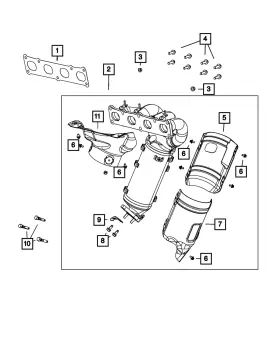 68432342aa Mopar Genuine Exhaust And Catalytic Converter Manifold