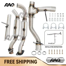 Ncaco00014 Naq Left And Right Catalytic Converters Flex Pipe For Ford F-150 2015 -2020 5.0l