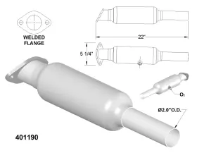 401190-db Oem Industries Front Center Catalytic Converter For 2014 Hyundai Elantra Gls 1.8l L4 Gas Dohc