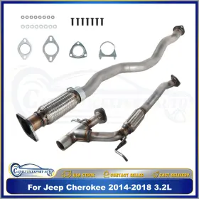 303196 Onlineautoparts365 Stainless Steel Front Pipe With Flex Y Kit Fits 2014-2018 Jeep Cherokee 3.2l