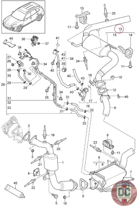 95811302545 Porsche 2015-2018 Cayenne 3.0l Exhaust Pipe