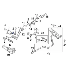 1k0253115ae Volkswagen Oe For Jetta 10-14 Center Rear Catalytic Converter Gasket