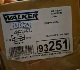 93251 Walker New Catalytic Converter- Ultra Universal Made In Usa Boxed