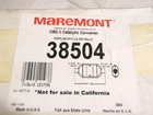 Maremont 38504 Obd Ii Catalytic Converter 14 In Epa Ap Made Usa New. Price: $99.95.