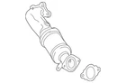 Driver Side 3-WAY Catalytic Converter With Flanges Brace Gasket And Studs New. Price: $1968.50.