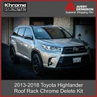 Gloss Black Premium Chrome Delete Vinyl 2014 2019 Toyota Highlander Roof Rack New. Price: $109.00.