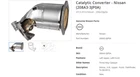 Catalytic Converter Nissan (208A3-3JP0A) New. Price: $314.12.